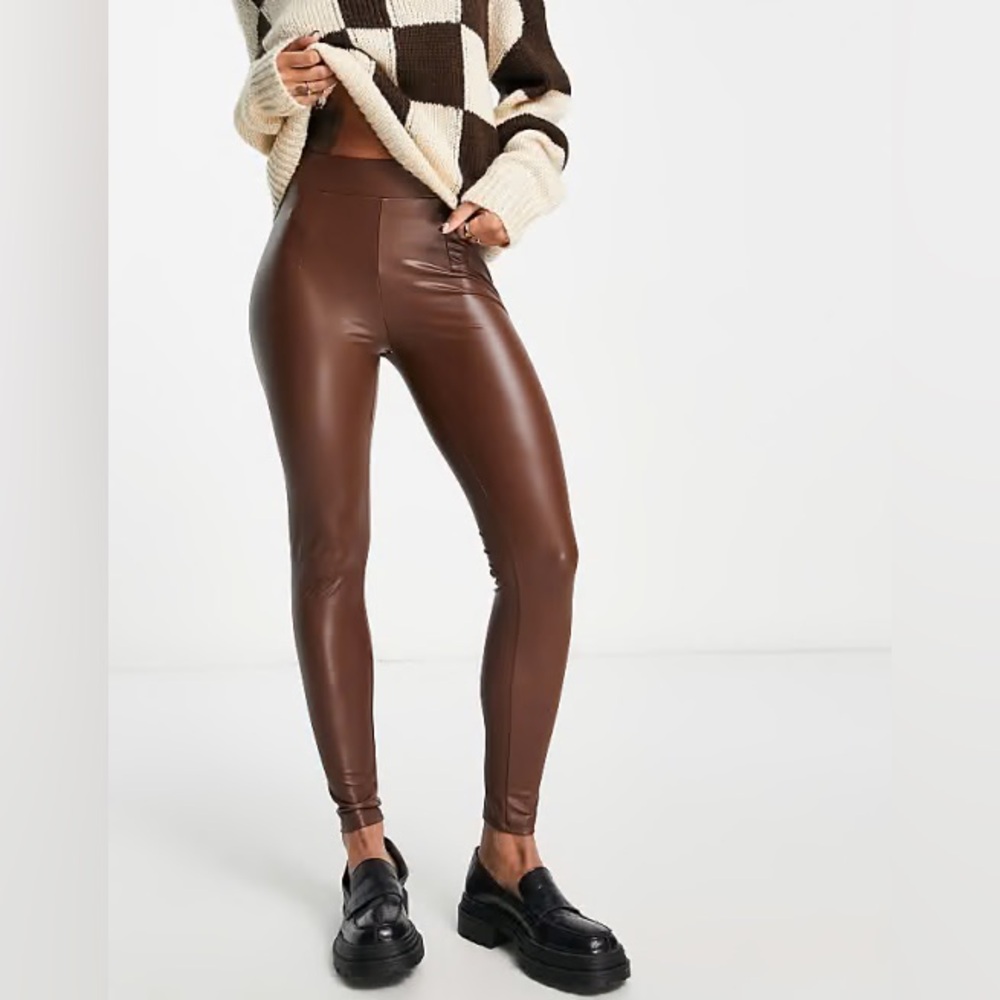 Bershka Faux Leather Leggings